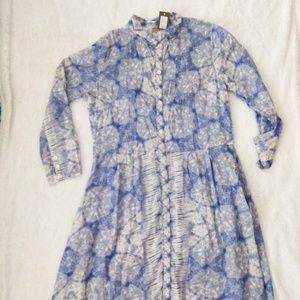 NWT Tulip Sloane Blue Tiedye Shirtdress